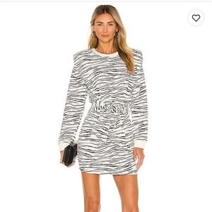 SAYLOR Black and White Zebra Print Mini Dress